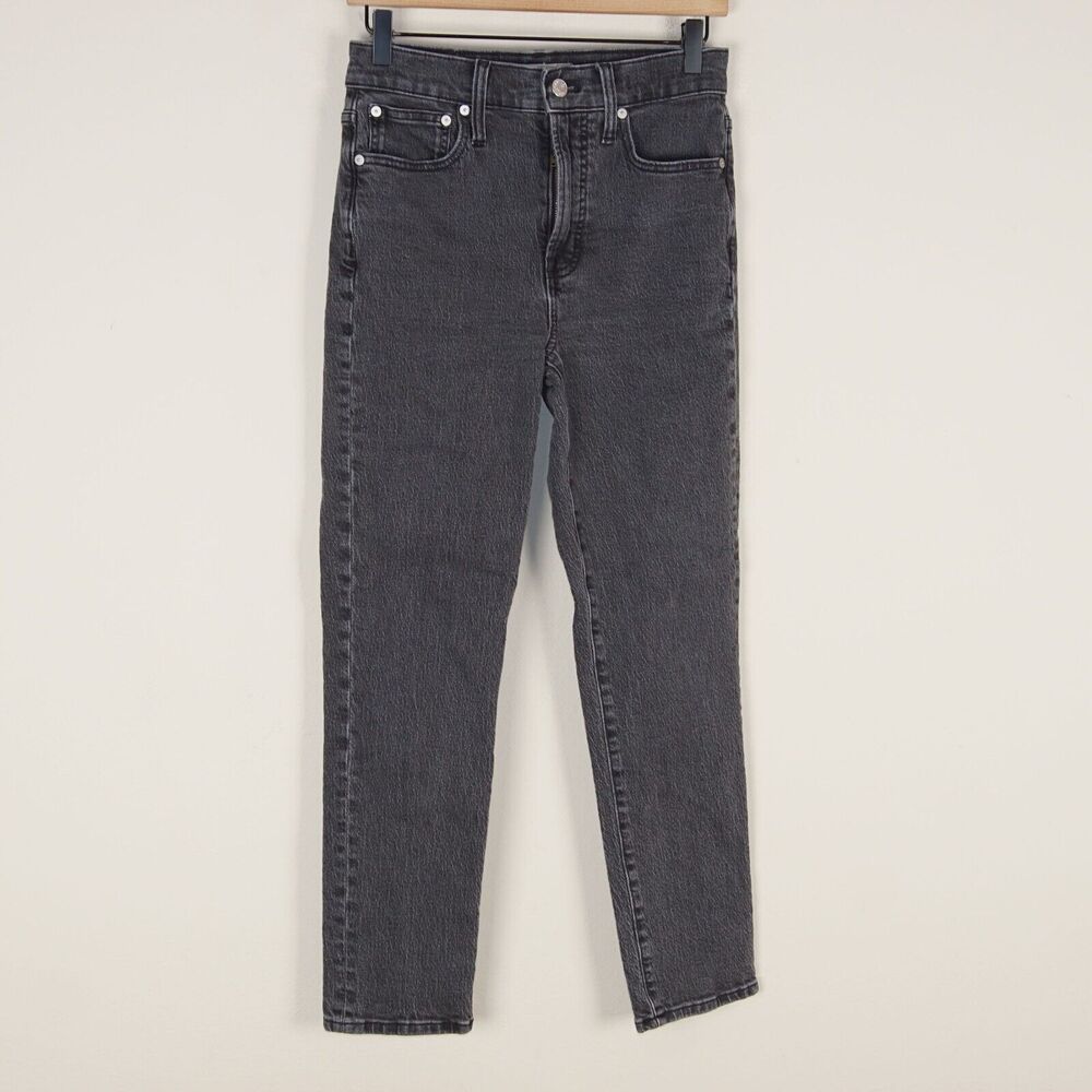 Madewell Perfect Vintage High Rise Tapered Lunar Wash Black Jeans Womens Sz 25